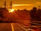 Sunset Bathes The Tracks At Georgetown, Ontario Train Station