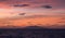 Sunset in the Bay of Naples, Italy. Mount Vesuvius can be seen on the horizon. Photographed near Sorrento .