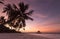 Sunset on the beach Atoll island Maldives