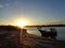Sunset on the beach of the city of Jose Ignacio, Uruguay