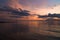 Sunset on the beach in Hunstanton, Norfolk, UK