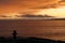 Sunset on the beach in Iceland