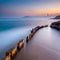 sunset at the beach, ocean landscape image.