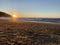 Sunset on the beach in Peschici town