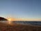 Sunset on the beach in Peschici town