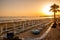 Sunset on the beach of Sperlonga, Italy