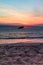 Sunset Beach and the sunken SS Atlantic at sunset in early spring with warm vivid light - Cape May Point NJ