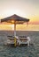 Sunset on the beach in Torremolinos, Spain