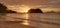 Sunset on a beach, tropical seascape. El nido, Palawan, Philippines.