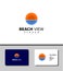 sunset and beach view logo template design