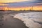 Sunset in the beach in WÅ‚adysÅ‚awowo