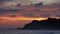 Sunset on the beach in Zipolite, Mexico