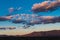 Sunset and beautiful clouds over the Sangre de Cristo Mountains near Taos, New Mexico