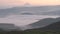 Sunset beautiful summer landscape with cloudy sky and natural lake, time-lapsed shot