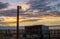 Sunset Behind Pole Barn Eastern Colorado