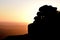 A sunset behind rocks in the Valley of Desolation