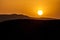 Sunset behind the sand dunes