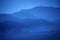 Sunset, blue ridges