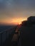 Sunset on Boardwalk on Long Beach.