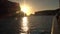 Sunset in Bonifacio, filmed from Sailing Ship coming out of the port