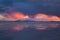 Sunset in bonneville salt flats