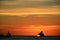 Sunset in Boracay with a boat in the foreground