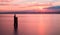 Sunset on Bracciano lake in Italy, long exposure