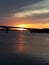 Sunset Bridge River calm water