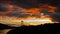 Sunset on bridge to Oshima Island in Seto Inland Sea