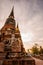 Sunset and Buddha statue AYUTTHAYA Thailand