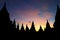 Sunset in buddhist temple,stupa,in Bagan