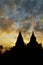 Sunset in buddhist temple,stupa,in Bagan