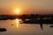 Sunset on a burma lake