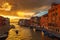 Sunset on canal Cannaregio in Venice, Italy