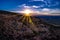 Sunset through the Canyon Gorge on the monuments in Grand Junction, Colorado