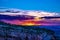 Sunset through the Canyon Gorge on the monuments in Grand Junction, Colorado