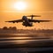 Sunset Cargo Takeoff at Airport