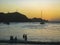 Sunset at the Caribbean Beach of Taganga in Colombia