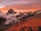 Sunset on Cerro Aconcagua, Andes mountouns