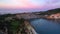 Sunset on Chiaia di Luna. Aerial view of the Island of Ponza, Italy.