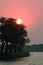 Sunset at Chobe riverfront from a boat