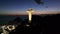 Sunset At Christ The Redeemer Statue In Rio De Janeiro Brazil.