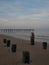 Sunset at Claremont pier and ruined jetty Lowestoft