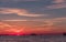Sunset in Clearwater Beach, Florida. Landscape. Gulf of Mexico. Ferries in Background.