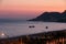 The sunset at the Cleopatra beach in Alanya.