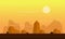 At sunset cliff scenery game background