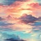 Sunset clouds in intricate psychedelic landscapes with masterful shading (tiled)