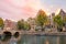 Sunset clouds over the Amsterdam Canal