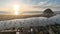 Sunset Coast at Morro Bay in California United States.