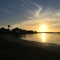 Sunset on coastline of the Everglades